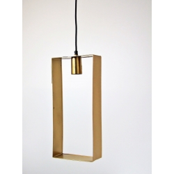 Lampa wisząca metalowa ramka złota 18,5 x 40 cm